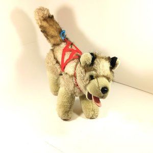 Kipmik Alaskan Malamute Sled Dog Stuffed Animal Realistic Plush Tan Cream 8"